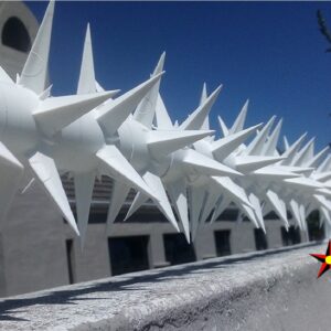 Rotating Star Spikes White on flat wall