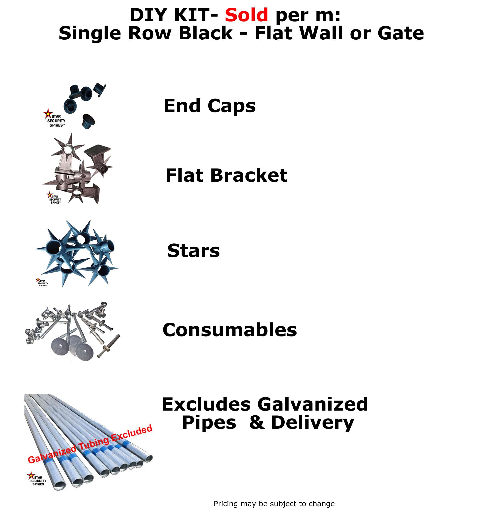 Black DIY spikes For Flat Walls